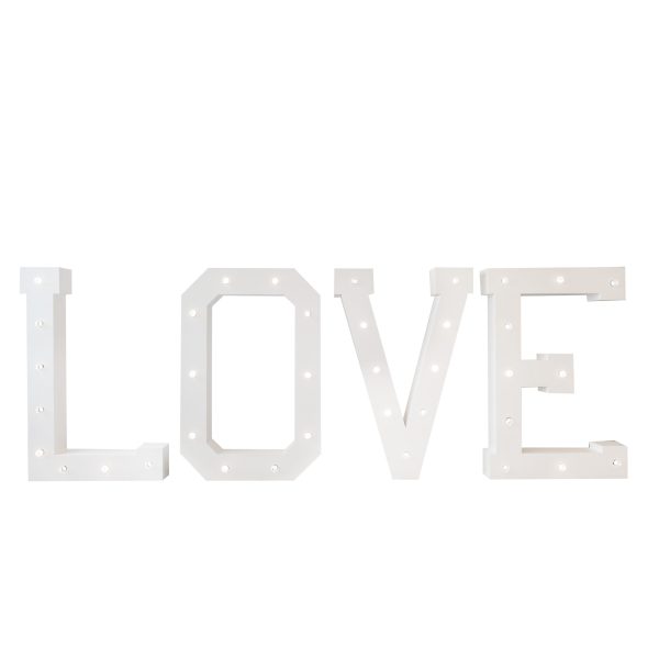 LOVE letters met verlichting 1.60 m. Feestmateriaal verhuur